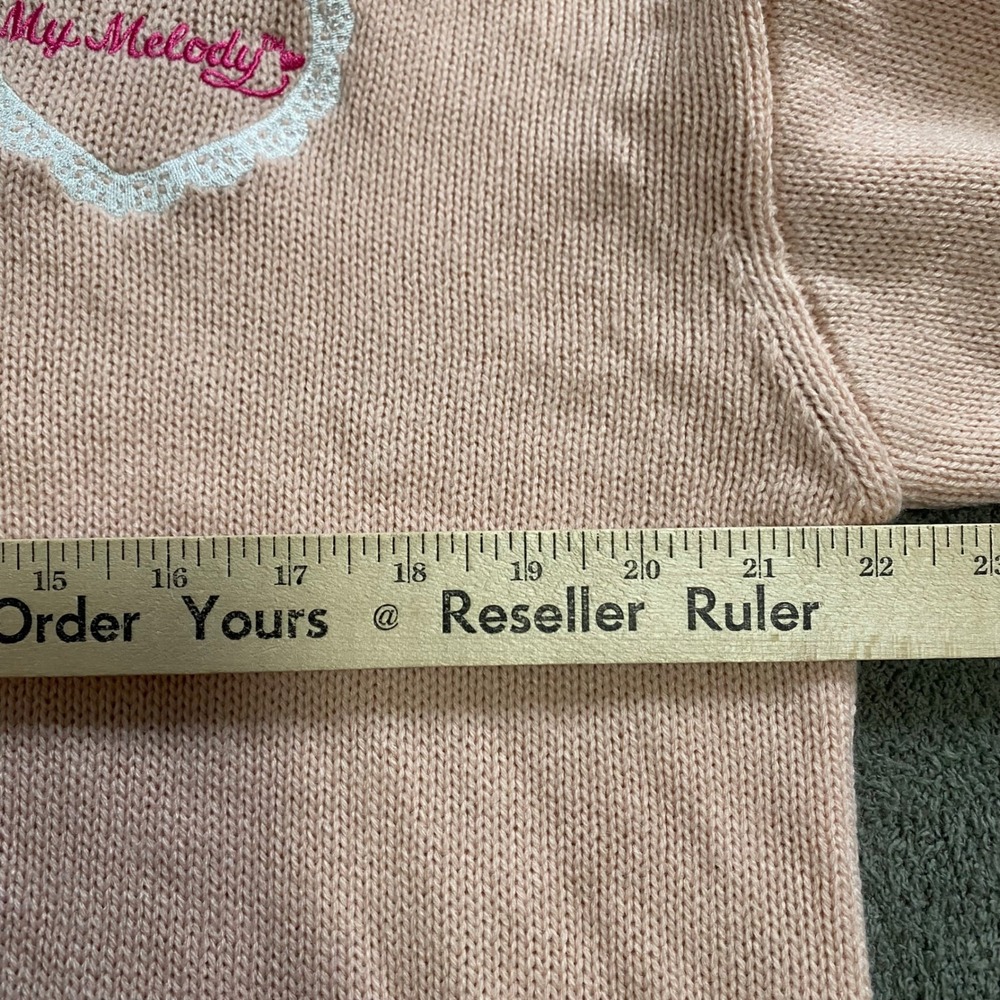 My Melody Sanrio Cardigan Womens Medium Pink White Embroidered Coquette Y2k - Picture 7 of 8